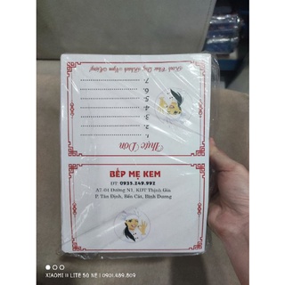 100 menu, thực đơn viết tay dành cho nhà hàng, dịch vụ nấu ăn. A5 gập đôi