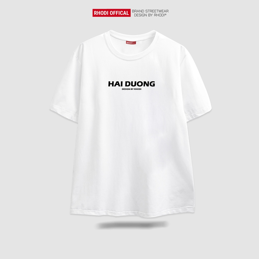 Áo thun local brand RHODI phông cổ tròn tay lỡ unisex nam nữ thế hệ genz Text Hải Dương