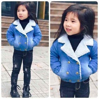 Áo jean lót lông cừu cho bé trai/ bé gái