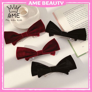 Kẹp tóc nơ nhỏ cặp tóc phong cách tiểu thư Hàn Quốc Ame Beauty