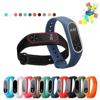 Dây Đeo Thay Thế Chất Liệu Silicon Màu Trơn Cho XIAOMI MI Band 2