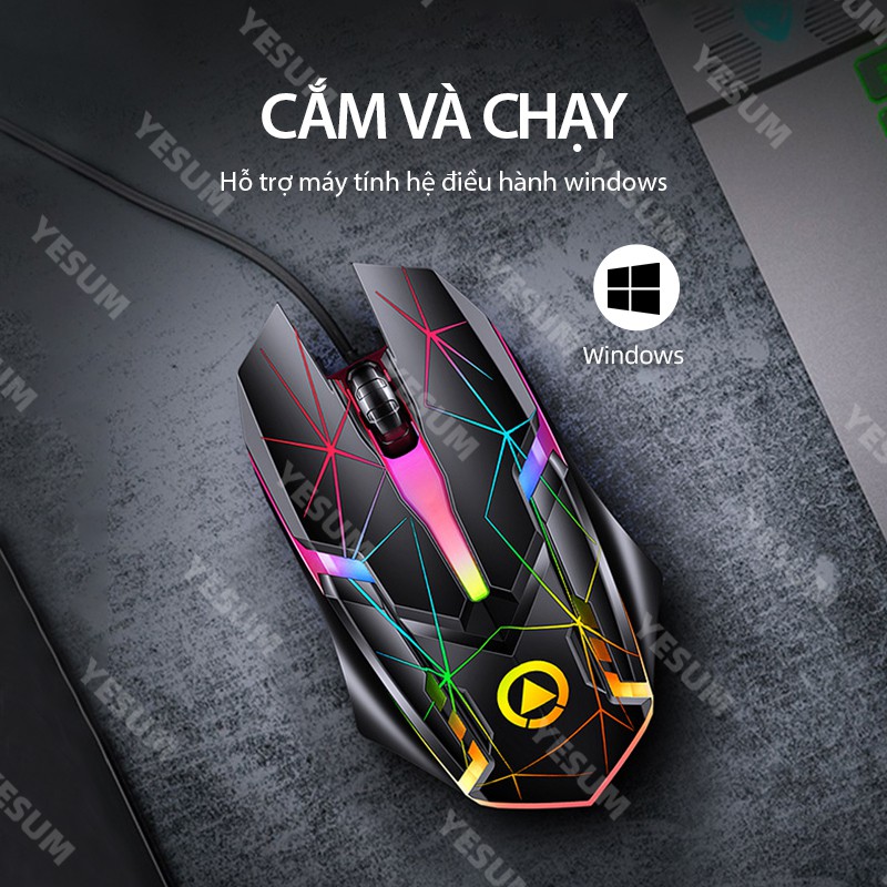 【 Mới nhất】Chuột chơi game YINDIAO USB Chuột chơi game cơ có dây Cấu hình cao có đèn nền cho PC &amp; Laptop