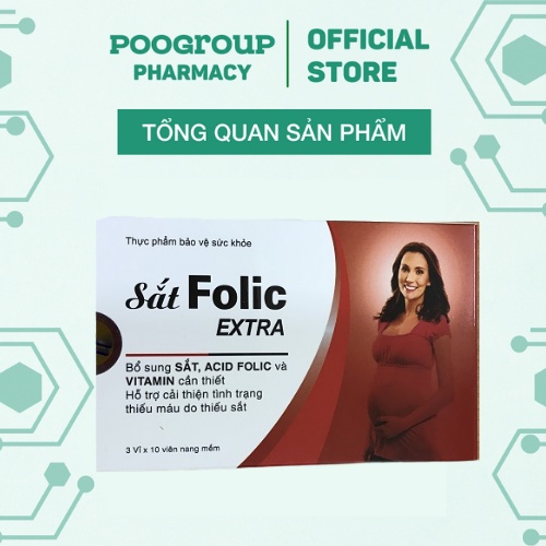 Viên uống Sắt Folic Extra bổ sung sắt cho mẹ bầu, ngăn ngừa thiếu máu, bồi bổ cơ thể