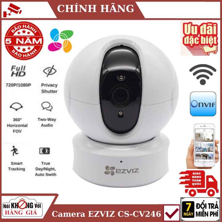 Camera Wifi Thông Minh xoay 360 CS-CV246 , theo dõi chuyển động , đàm thoại 2 chiều ,bảo hành chính hãng