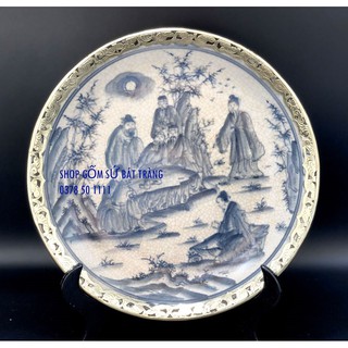 Đĩa trưng bày men rạn cổ Bát Tràng các mẫu phi 30cm