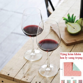 Ly Uống Rượu Vang Cao Cấp Nhiều Kích Cỡ Tặng Kèm Khăn Lau Ly 2 Mặt