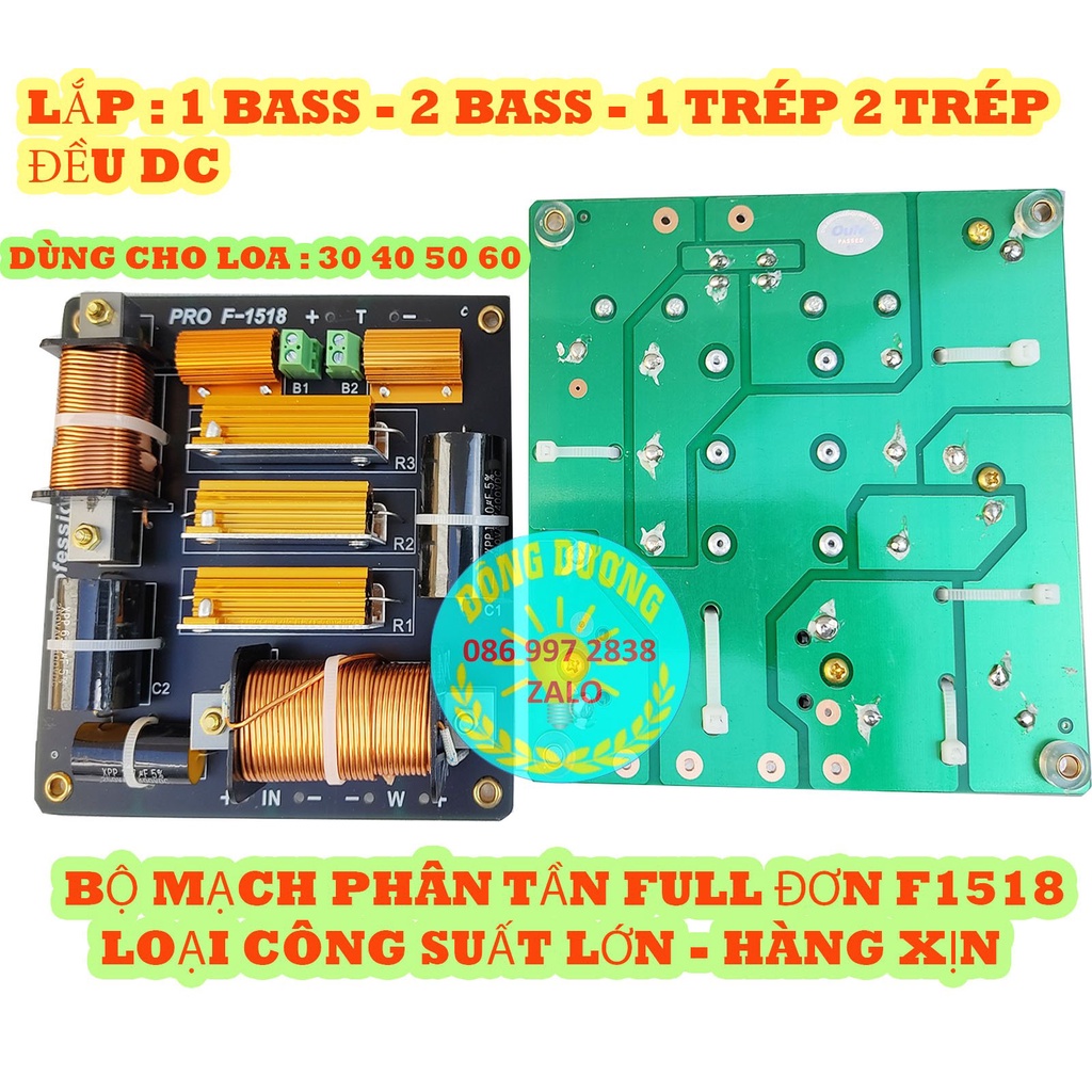 MẠCH PHÂN TẦN CÔNG SUẤT LỚN F1518 - HÀNG XỊN - 1 BASS 1 TREBLE- CÔNG SUẤT MÃ 1800W - GIÁ 1 ĐÔI