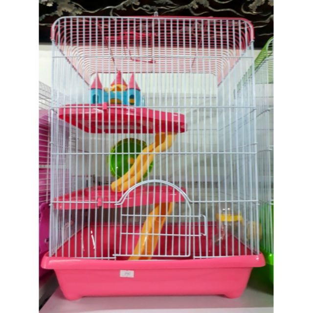 Lồng lâu đài 3 tầng cho hamster