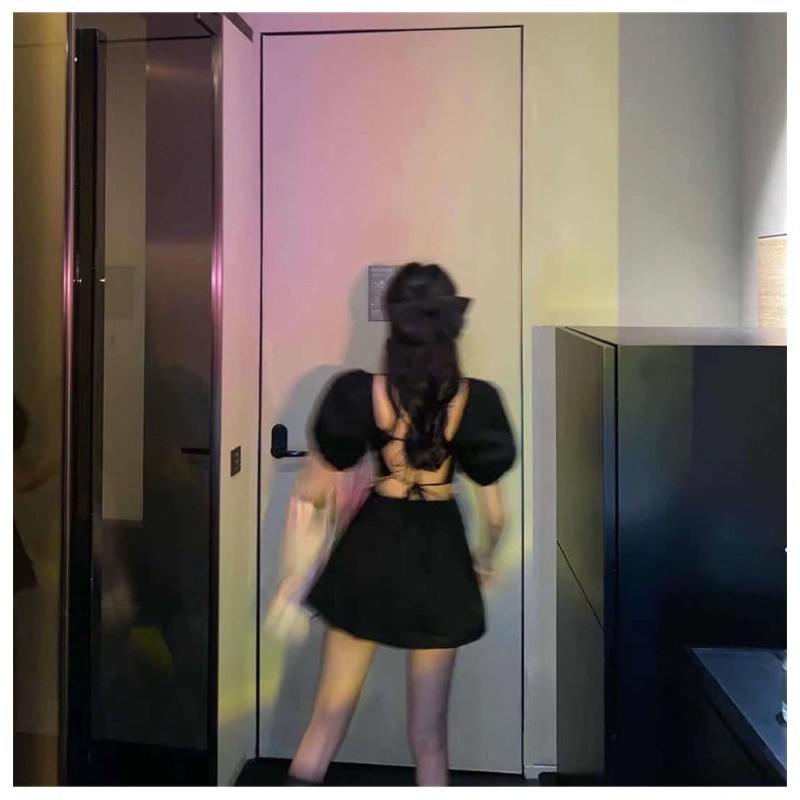 Đầm BRIE CLOTHING babydoll cột lưng khoét eo tay bồng cổ vuông - 008 - 208 | BigBuy360 - bigbuy360.vn