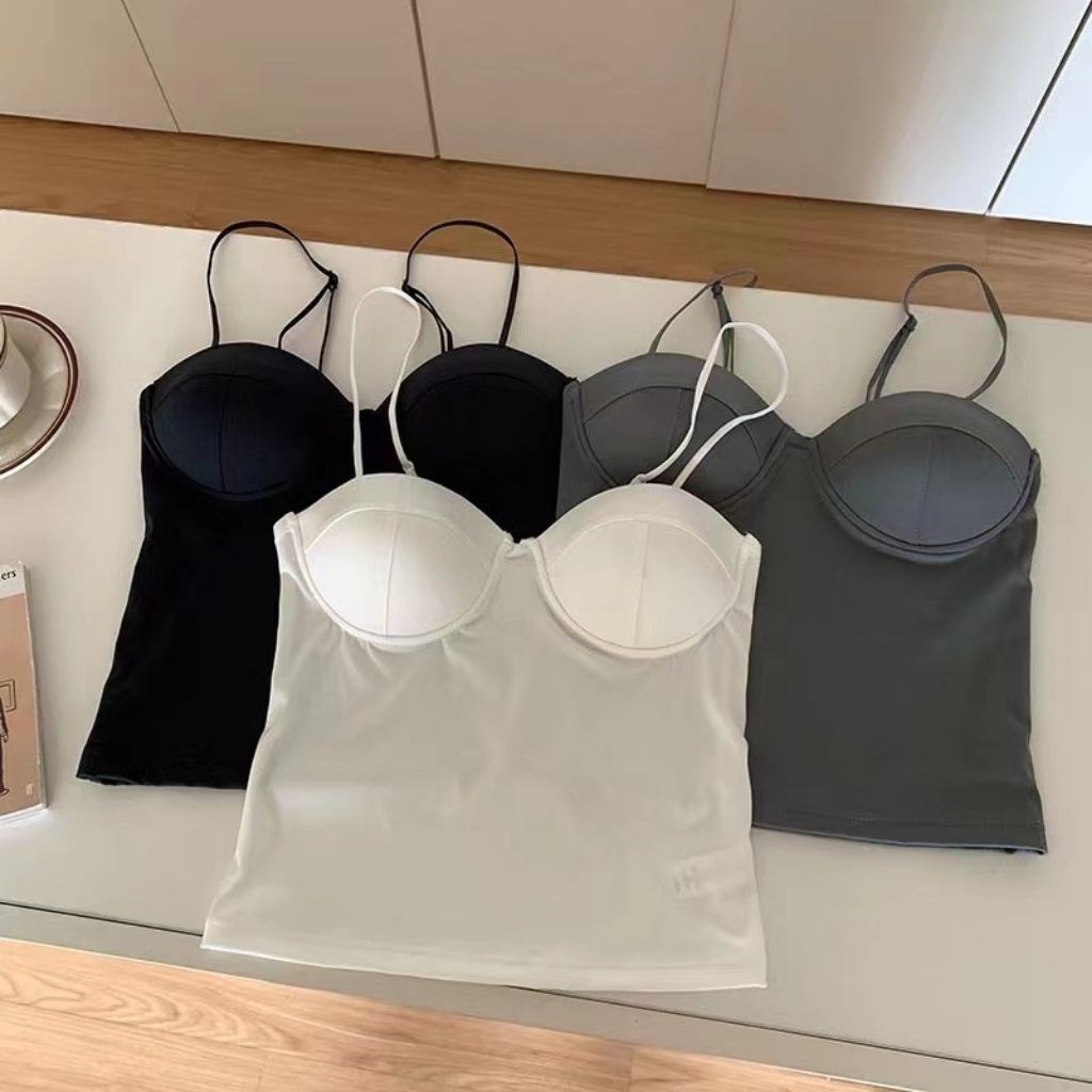 Áo bra nữ 2 dây chất su thun lạnh, Áo lót đệm mút mỏng mặc cực mát phong cách croptop đẹp và trẻ chung LANIXA B5026