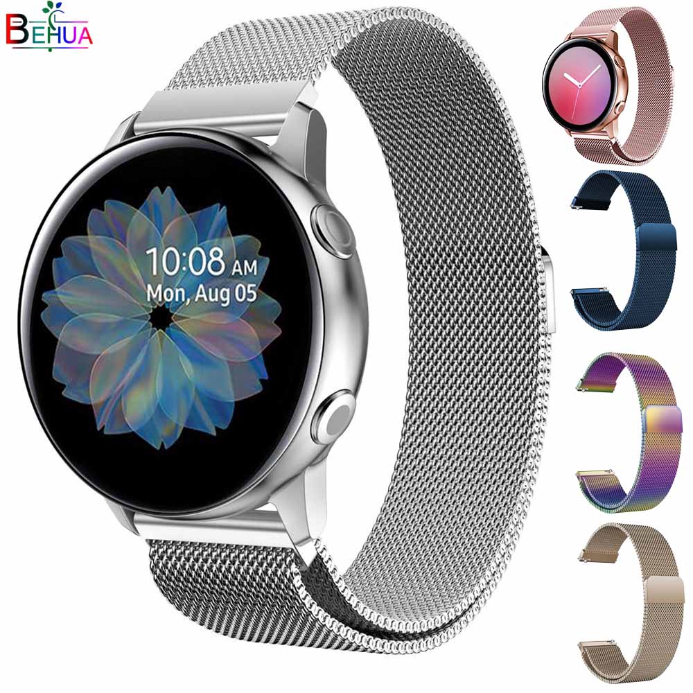 Dây Đeo Milanese 20mm Thay Thế Cho Đồng Hồ Thông Minh Samsung Galaxy active2 40mm 44MM Huami Amazfit GTR 42mm / GTS 4 3 2 2e 4Mini 2mini
