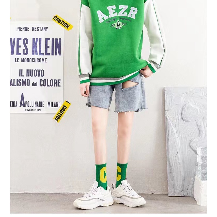 Vớ Cotton In Chữ C Phong Cách Hàn Quốc Thời Trang Mùa Thu Mới Cho Nữ