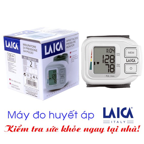 [ BH CHÍNH HÃNG ] Máy đo huyết áp cổ tay LAICA BM1004