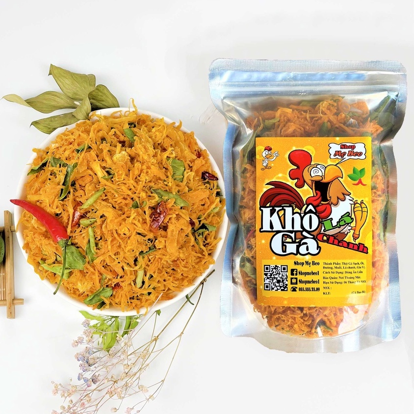 Khô gà lá chanh xé cay loại 1 túi zip 500gr | BigBuy360 - bigbuy360.vn