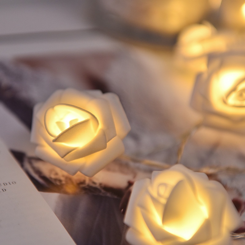 Dây đèn trang trí hoa hồng màu vàng ấm  Decor trang trí phòng ngủ  Điều lãng mạn nhất dành tặng chính bạn