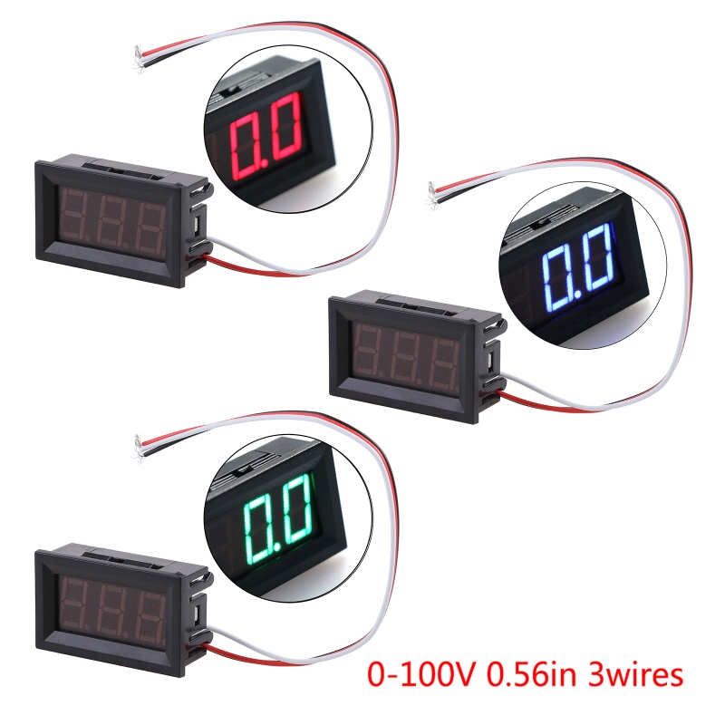 Vôn Kế Kỹ Thuật Số 3 Dây DC 0-100V Màn Hình LED 0.56in