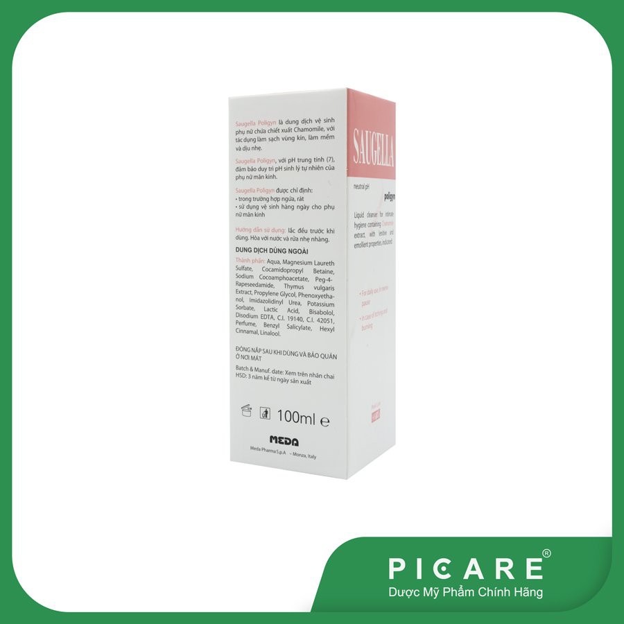 Saugella Poligyn dung dịch vệ sinh phụ nữ pH trung tính 100ml