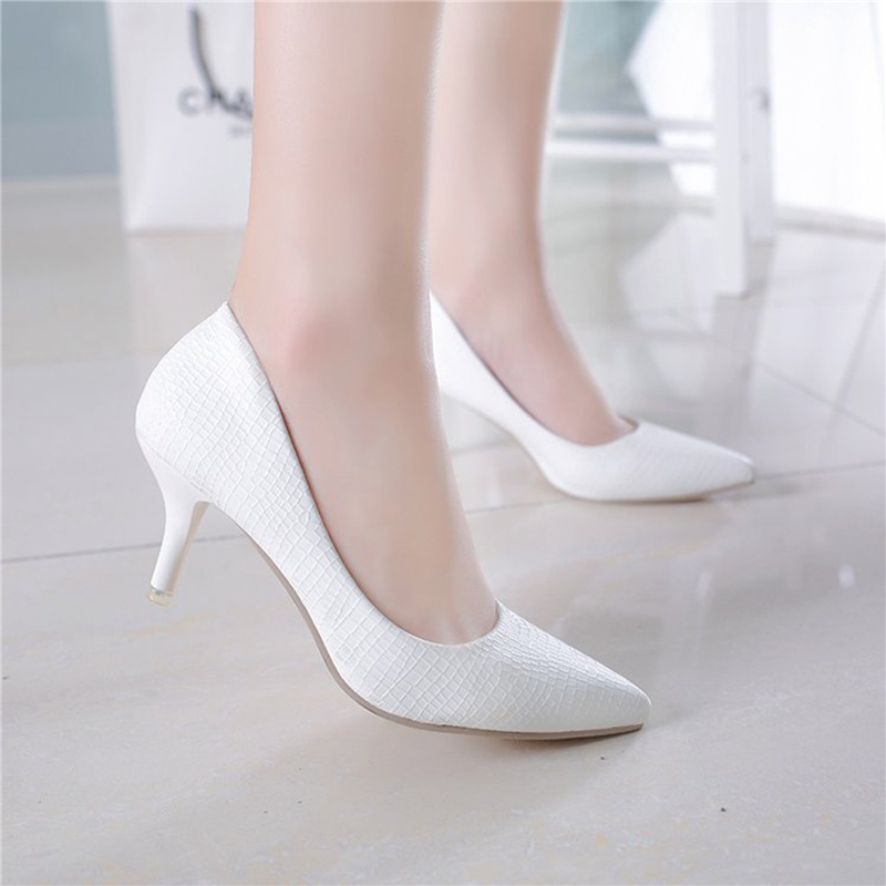 Autumn Women's Pointed Toe Shallow Mouth Single Shoes Fashion High Heels Work Shoes