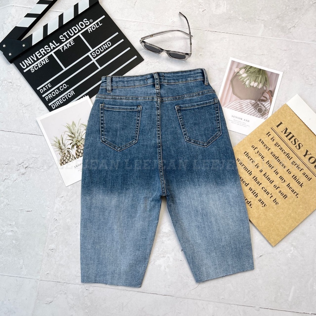 : Quần Ngố Jean Nữ Rách Cá Tính Lưng Cao Màu Loang Co Giãn Hình Thật Video Thật Lee 050 | BigBuy360 - bigbuy360.vn