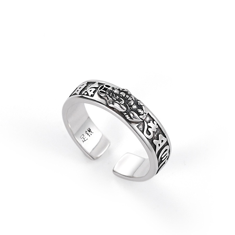 Nhẫn Nam Tì Hưu Giữ an toàn Làm như cũ Cổ điển Tiếng Phạn Khí chất bá đạo Ba chiều Bạc Thái Làm bằng tay NH-152