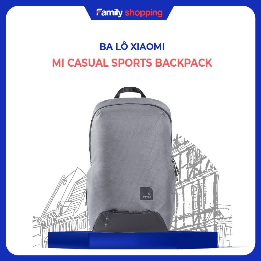 Balo laptop XIAOMI mi casual sports backpack 15.6 in chống thẤm nước- hàng chính hãng