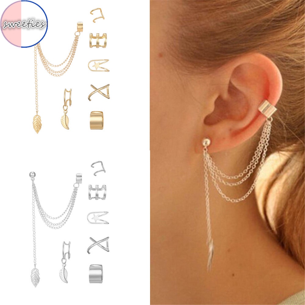 Set 7 Bông tai dạng kẹp phong cách bohemian cổ điển thời trang cho nữ