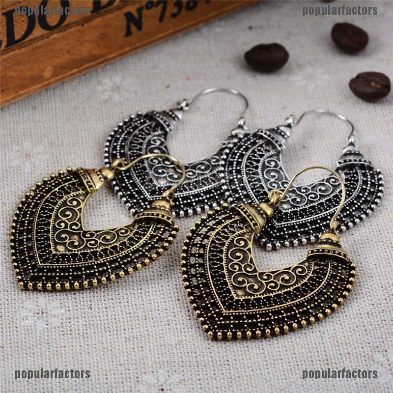 Đôi Bông Tai Dáng Rơi Họa Tiết Trái Tim Đính Đá Thời Trang Cho Nữ