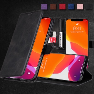 Ốp lưng Samsung Note 8/Note 9/Note 10 Plus/Note 20 Ultra nắp gập da màu trơn cho điện thoại