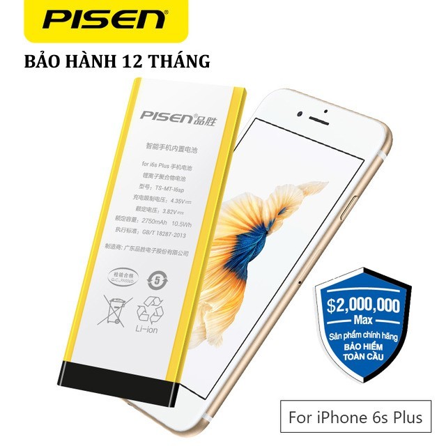 Pin PISEN iPhone 5 / 5C / 5S / 6 / 6P / 6S / 6SP / 7 / 7P Bảo Hành Toàn Quốc 12 Tháng