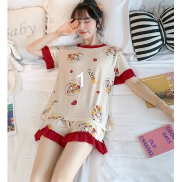 bộ cotton tơ sữa bánh bèo quần đùi hàng qc sale rẻ