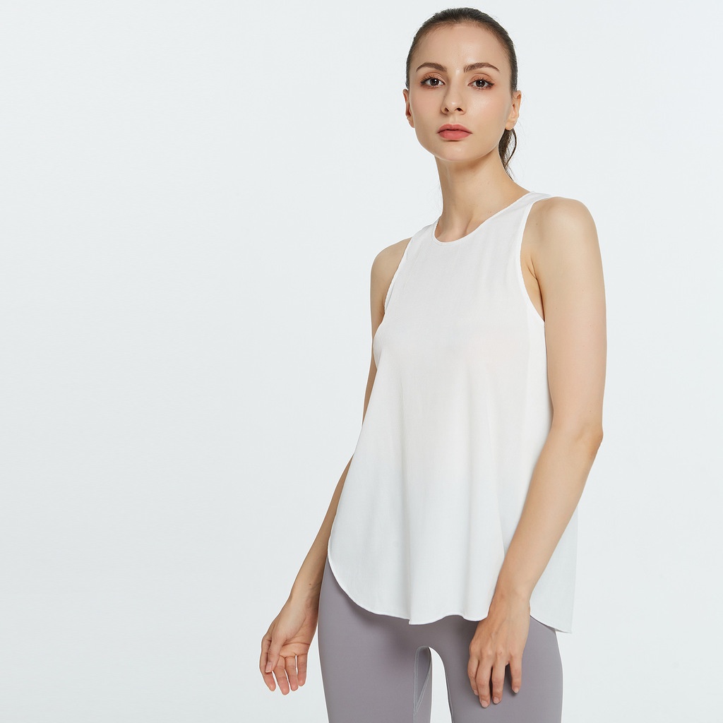 Áo vest Áo tập yoga/thể thao dáng rộng màu sắc đơn giản