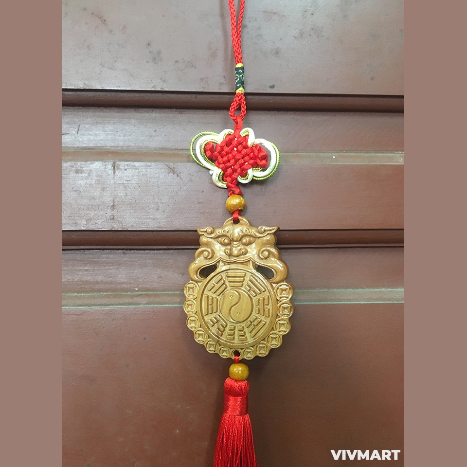 ✅ Gương Bát Quái Tiên Thiên Hổ Phù Vòng Tiền Gỗ Đào Phong Thủy Gia Tăng Tài Vận, Hóa Giải Sát Khí