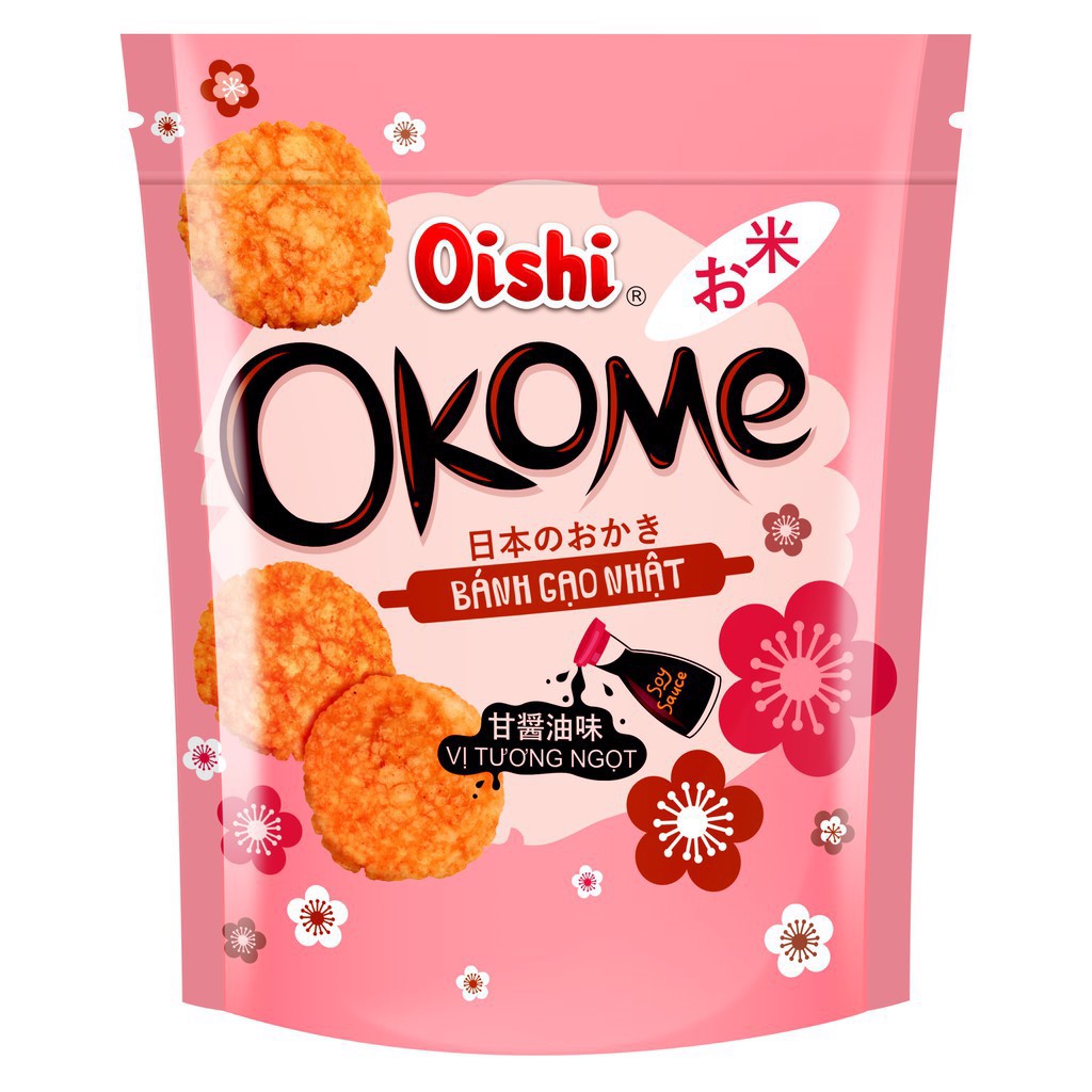 ⚡Hàng mới về⚡ Bánh Gạo Nhật Oishi Okome Vị Tảo Biển/ Vị Tương Ngọt gói 100g