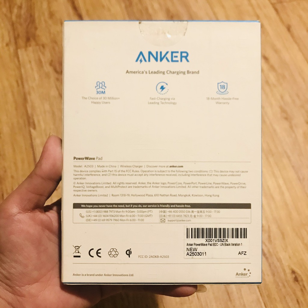 [Thanh lý] Sạc nhanh không dây ANKER 10w A2503 chuẩn Qi dành cho iPhone, Samsung - Hàng chính hãng