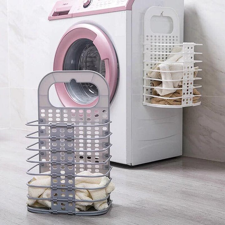 Giỏ đựng quần áo trước khi giặt treo tường thiết kế thông minh có thể gấp gọn tiện lợi