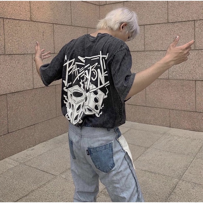 Áo Thun WASH xám thun cotton form rộng tay lỡ Unisex Nam/ Nư (Chất siêu đỉnh Ảnh + Clip thật 100% CHiliF)