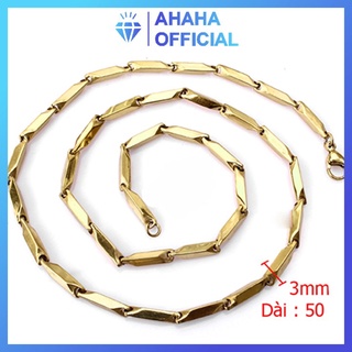 Dây chuyền nam inox cao cấp thời trang kiểu hỏa tiển ahaha.official 3mm trắng mạ vàng cách điệu thép không gỉ PTDCNA31