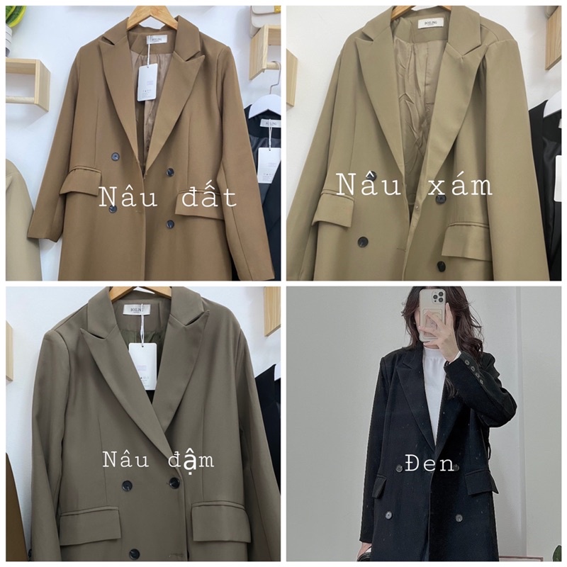 Áo khoác vest blazer dáng dài hai lớp basic cực xinh