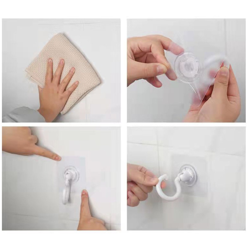 Bộ 10 Móc Dán Tường Siêu Dính 360 Độ° Móc Treo Áo Khoác Gắn Tường Xoay Được Chống Nước