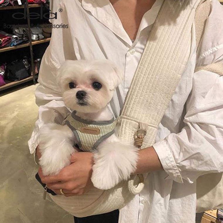 Dela Túi Xách Đeo Vai Bằng Vải Phong Cách Hàn Quốc Dành Cho Thú Cưng