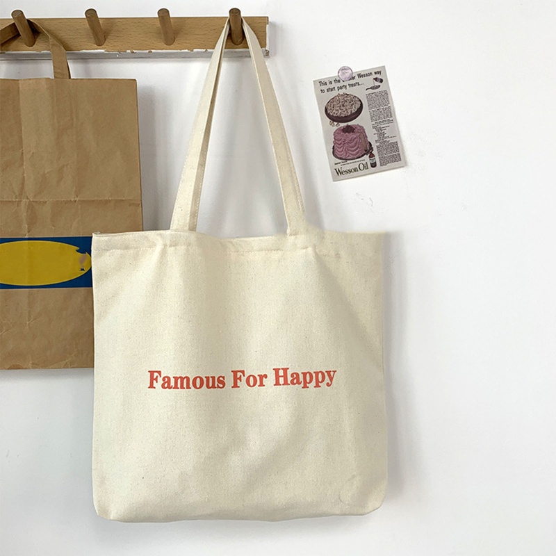 Túi Tote Bằng Vải Canvas Màu Trơn Có Khóa Kéo Tiện Dụng