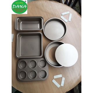 Bộ Khuôn Làm Bánh Mì Hoa Cúc Bông Lan Cupcake Muffin Pizza chống dính