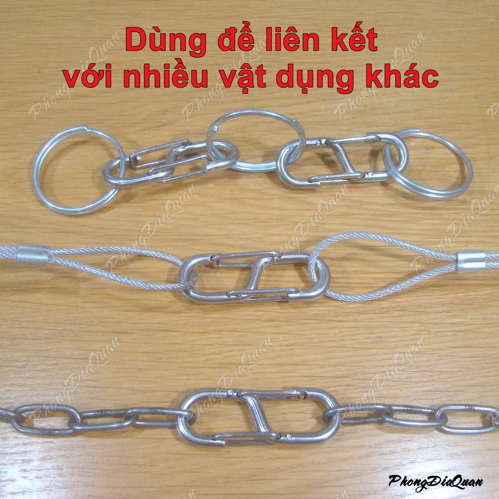 Móc khóa 2 đầu bằng inox (Móc khóa số 8, móc khóa chữ S)