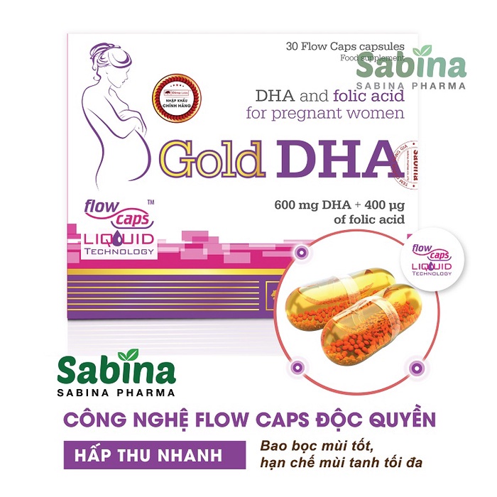 Combo 2 hộp Gold DHA - Thực Phẩm Bảo Vệ Sức Khỏe Cho Bà Bầu