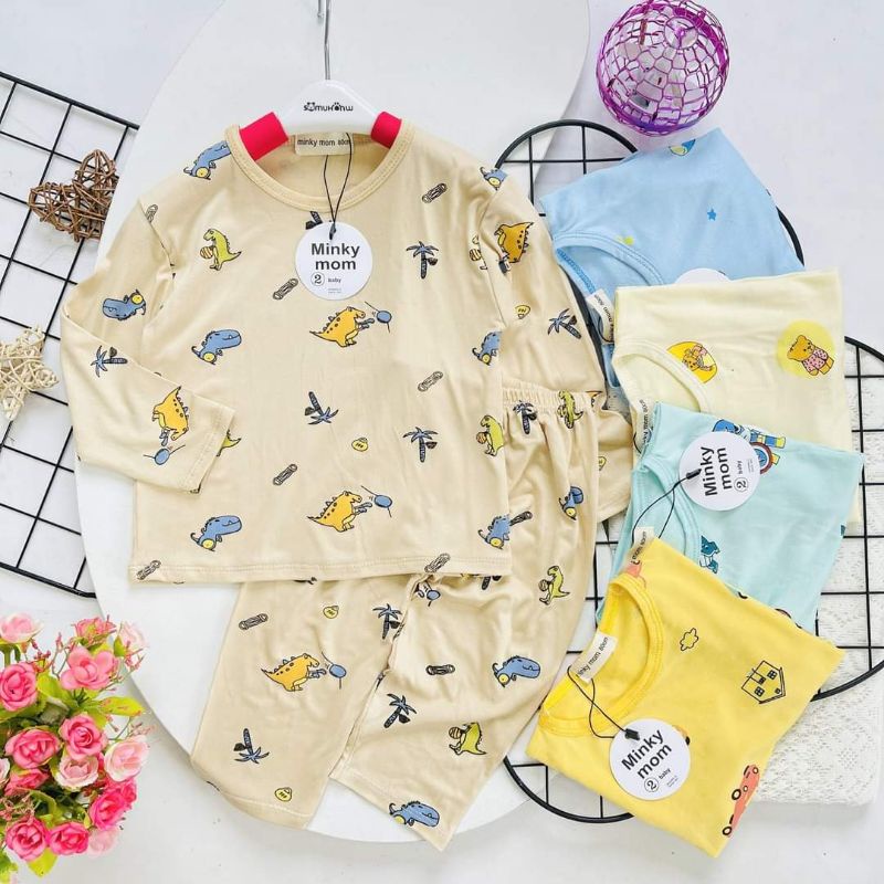 Bộ Dài Tay Thun Lạnh Thời Trang Trẻ Em Đồ Bộ MinKy Mom Tay Dài 6-16kg