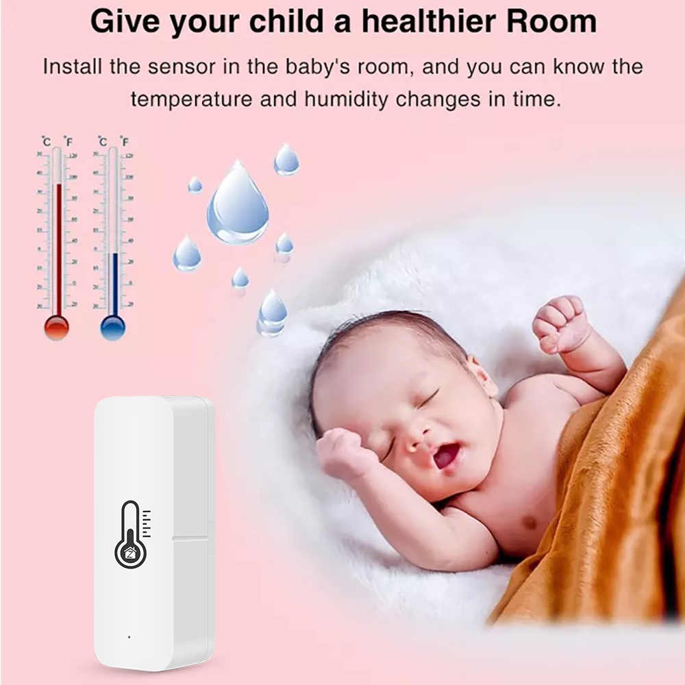 Bộ Cảm Biến Nhiệt Độ Và Độ Ẩm Thông Minh Cho Alexa Google Home