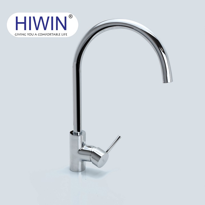 Vòi rửa bát, vòi bếp nóng lạnh chất liệu đồng mạ cao cấp kích thước 400x250x50mm HIWIN KF-92