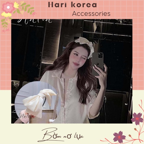 Bờm Nơ Lụa xinh Tiểu Thư /  Băng đô nơ hot trend , phụ kiện tóc tiểu thư sành điệu - Hari Korea Accessories