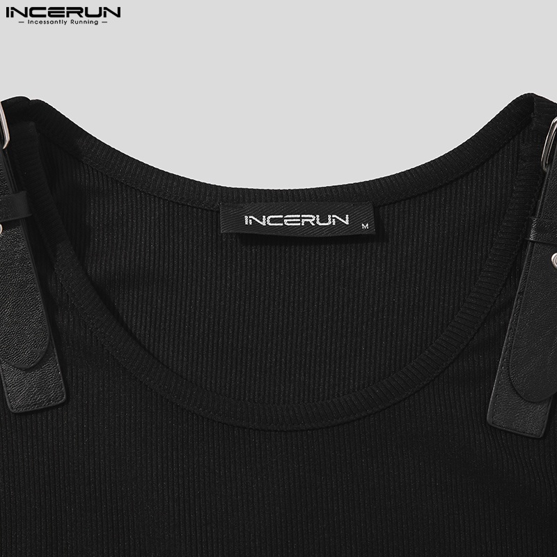 Áo sát nách INCERUN cổ tròn thời trang cho nam