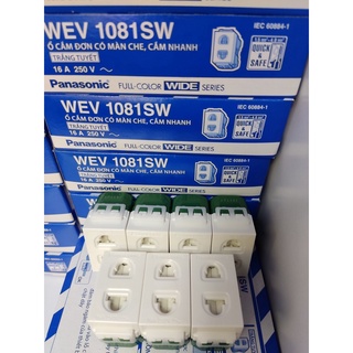Ổ cắm đơn panasonic hạt lớn wev1081sw , ổ cắm điện 2 chấu đơn chịu tải 16a